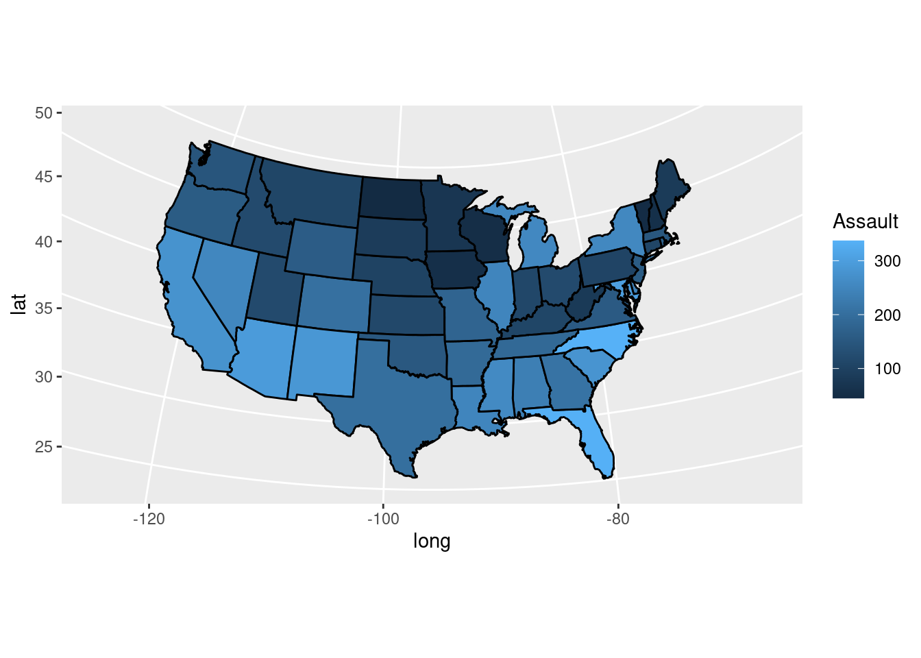 A map with a variable mapped to fill