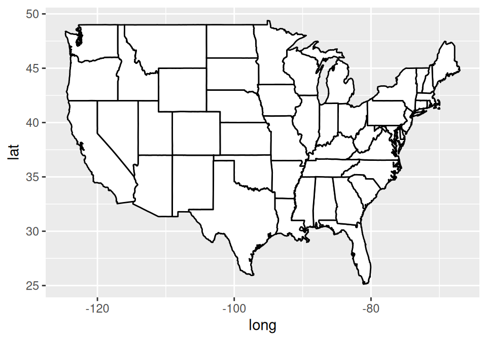 Top: a basic map with fill; bottom: with no fill, and Mercator projection