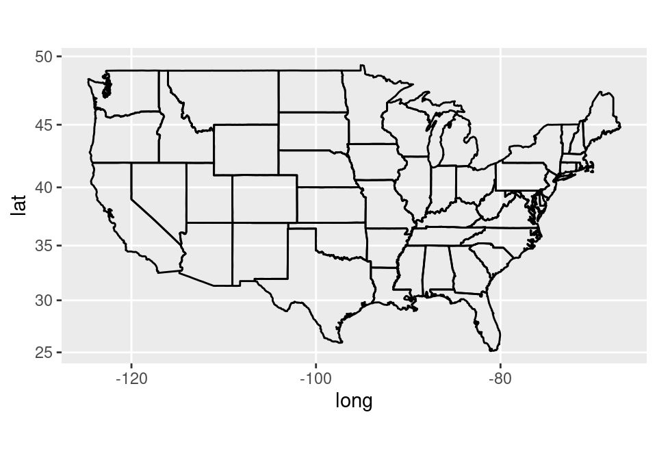 Top: a basic map with fill; bottom: with no fill, and Mercator projection
