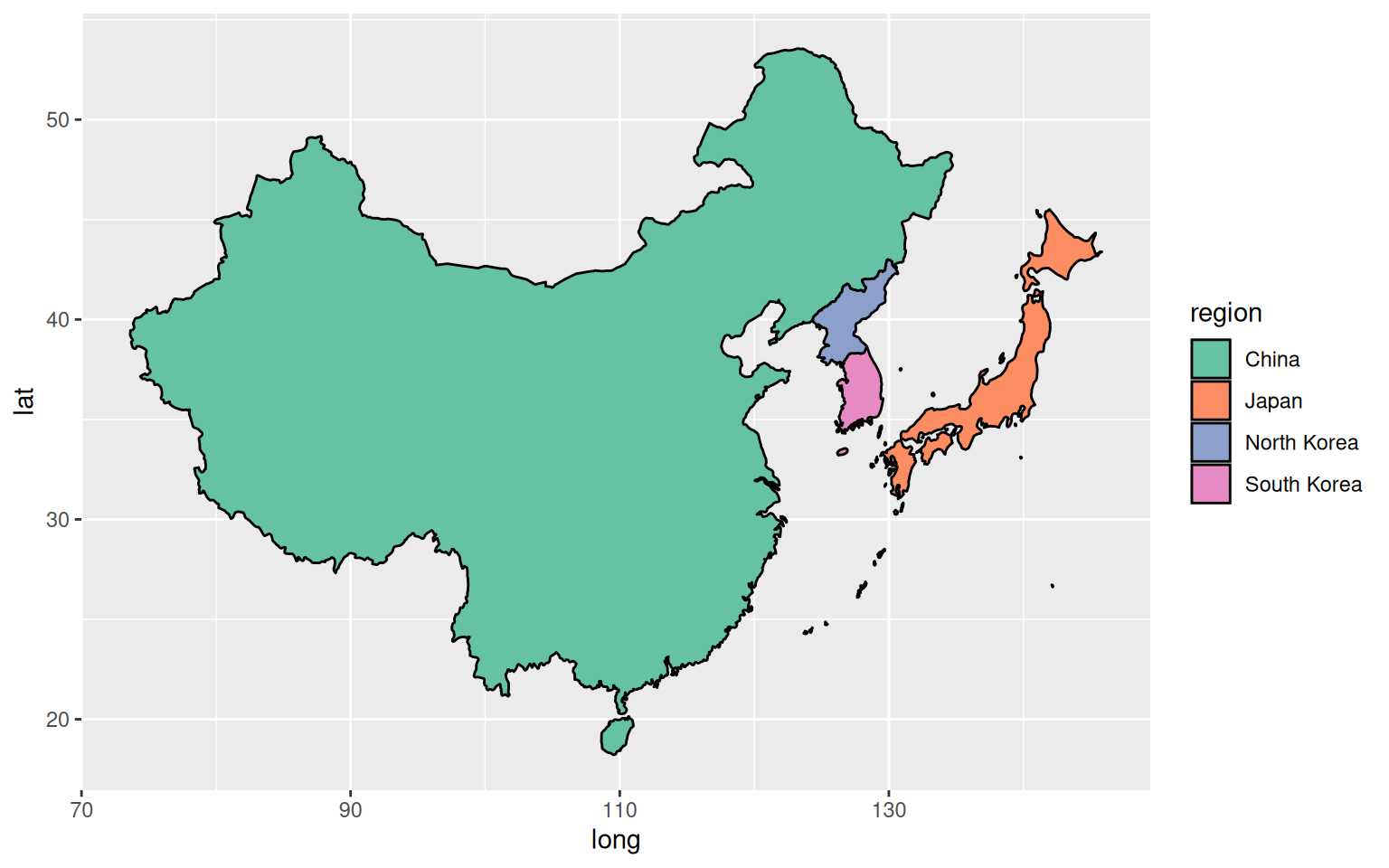 Specific regions from the world map